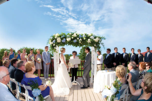 real wedding beach wedding ceremony Liz and Michael said I do while 