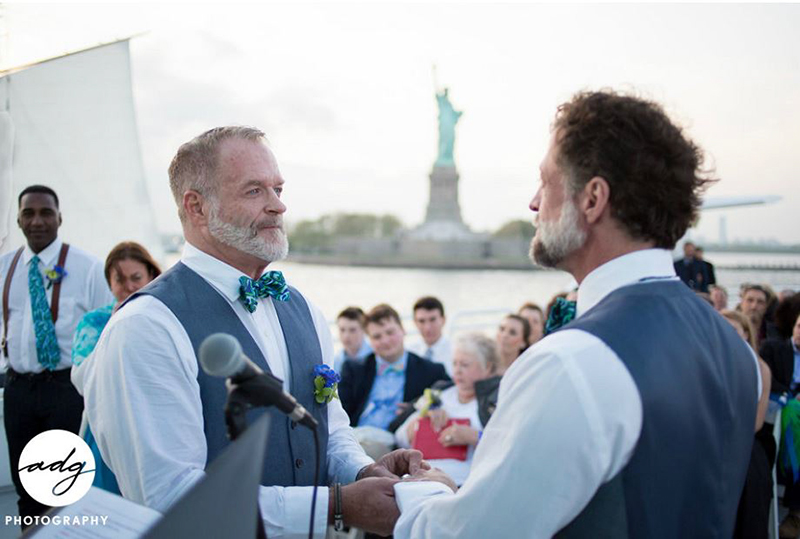 real wedding couple Jamie and Marshall for Elite Private Yachts