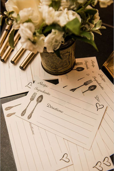 recipe card for bridal shower