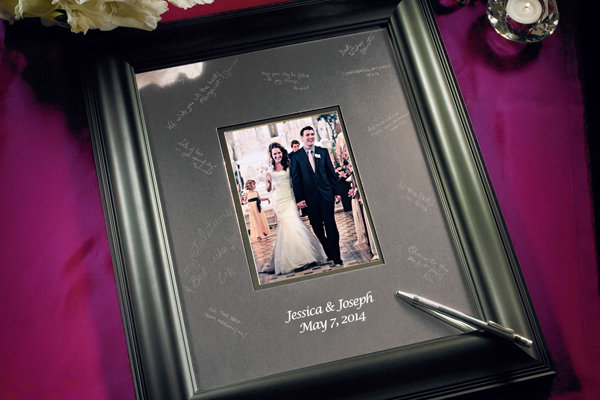 signature frame for black and white wedding