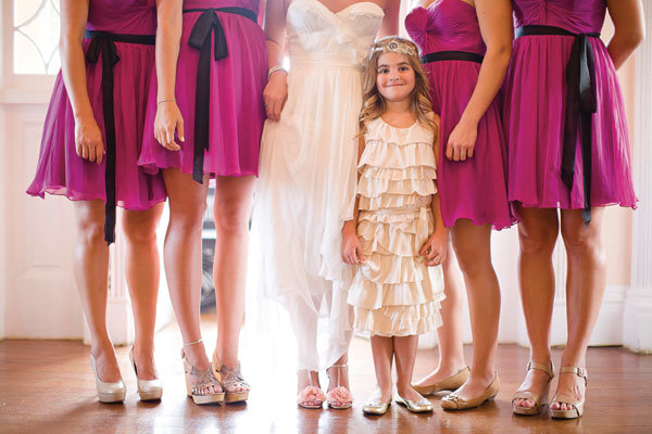 flower girl with bridal party
