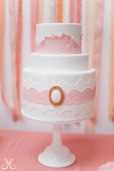 pink lace cake