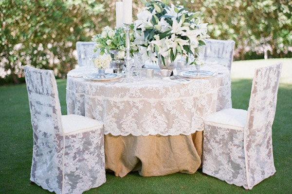 lace chairs lace tablecloths wedding decoration