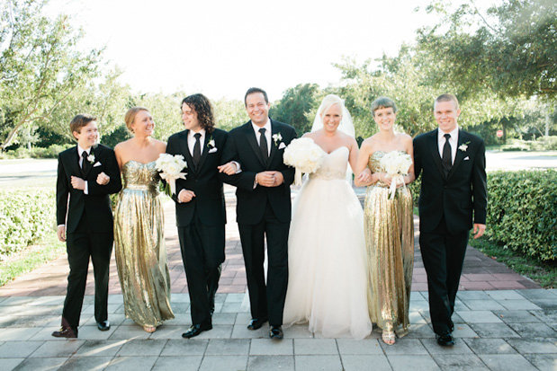 gold bridesmaid dresses