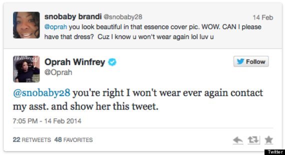 oprah gives away dress to lucky fan