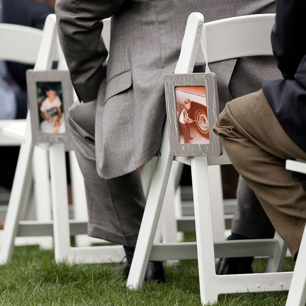 ceremony aisle with photos