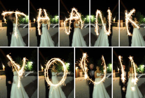 sparklers wedding photos