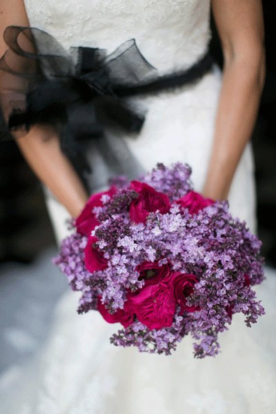 pink and violet summer bouquet 
