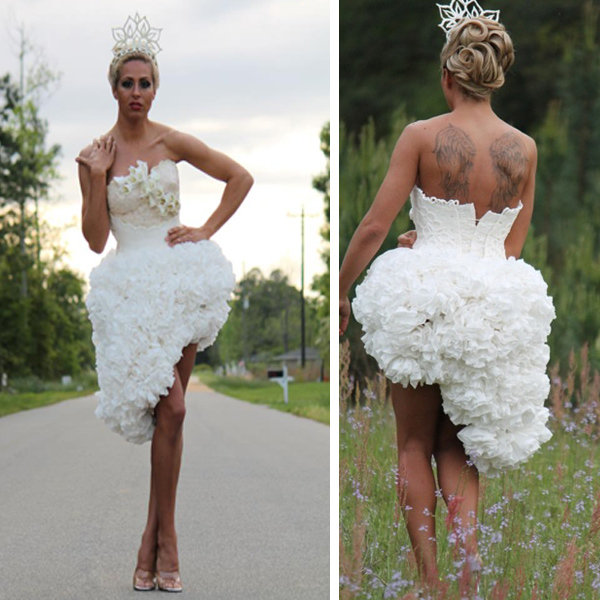 Unbelievably Beautiful Dresses Made of Toilet Paper BridalGuide