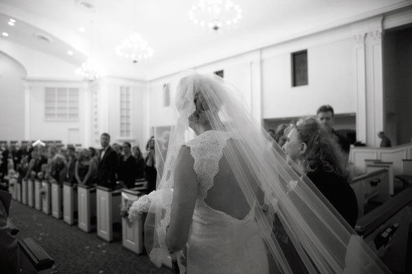 Bride Walking Down Aisle Photo Credit Amber Davis Photography