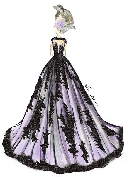 sofia vergara wedding gown sketch