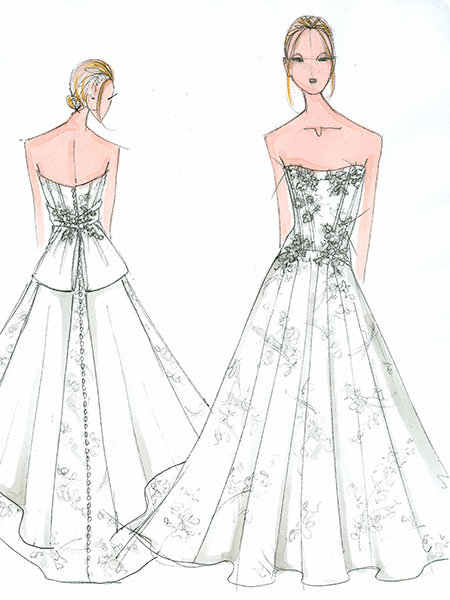 melissa sweet wedding gown sketch