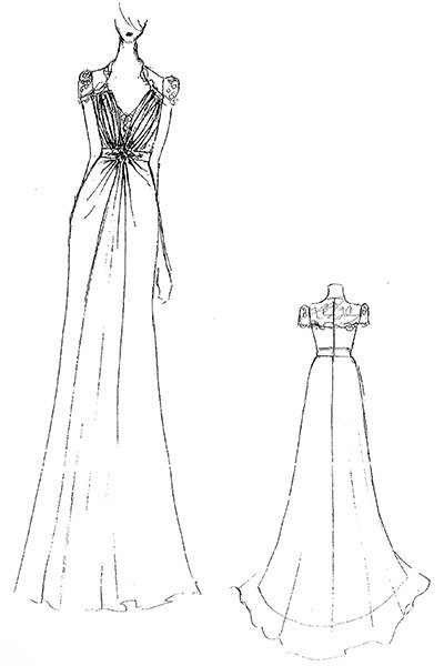 olivia wilde wedding dress sketch