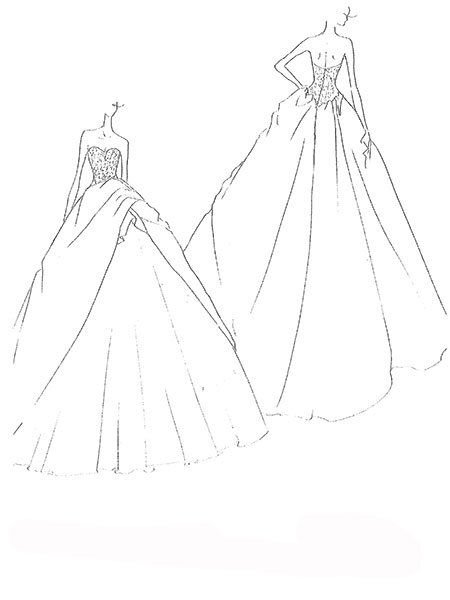 snooki wedding dress sketch