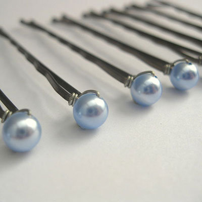 Pearl Hair Pins on Blue Pins Can Be Incorporated Into Your Bridal Updo Or Placed Into