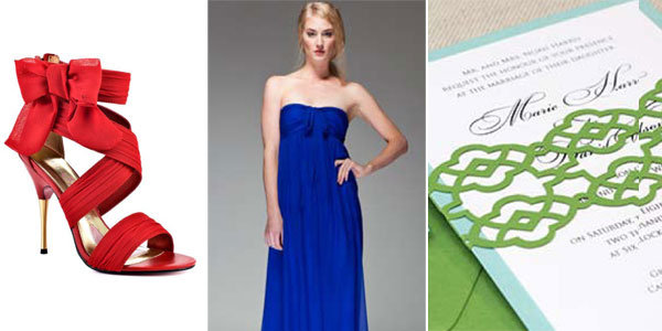  lime green and royal blue in brides' jewelry shoes invitations 