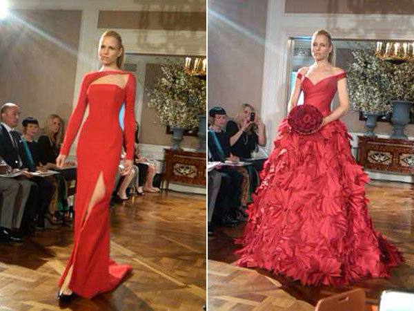 romona keveza red wedding dresses left bridalguidemag A fabulous Lady in 