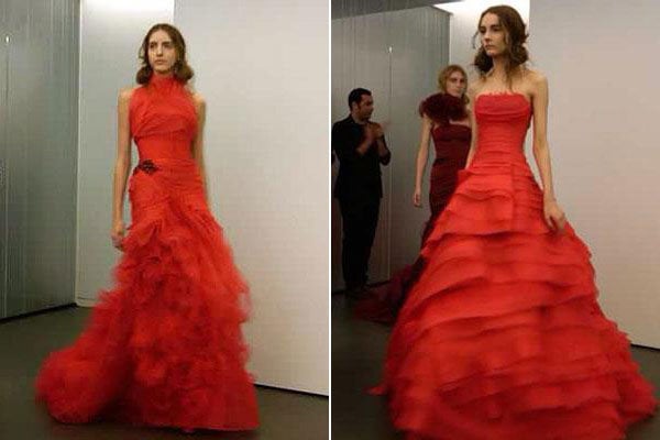 vera wang red wedding dresses