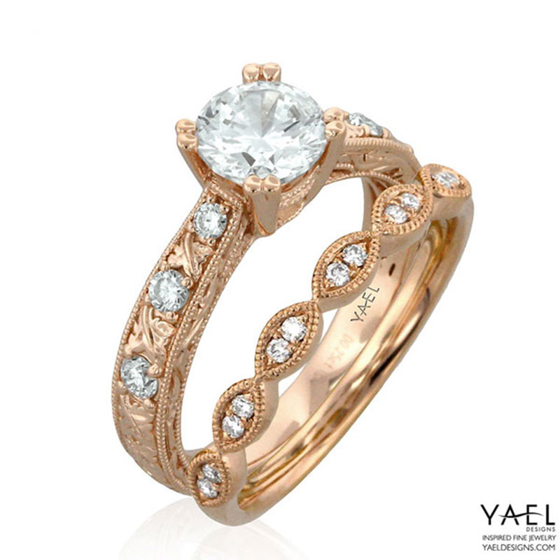 yael rose gold wedding rings