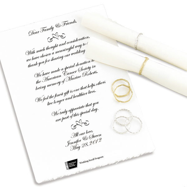 american cancer society wedding scrolls