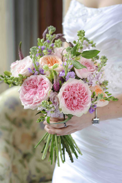 english rose bridal bouquet