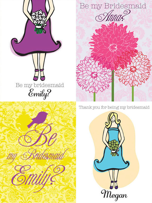 freshline illustration bridesmaid cards