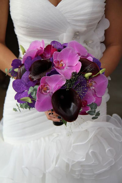 purple orchid bouquet