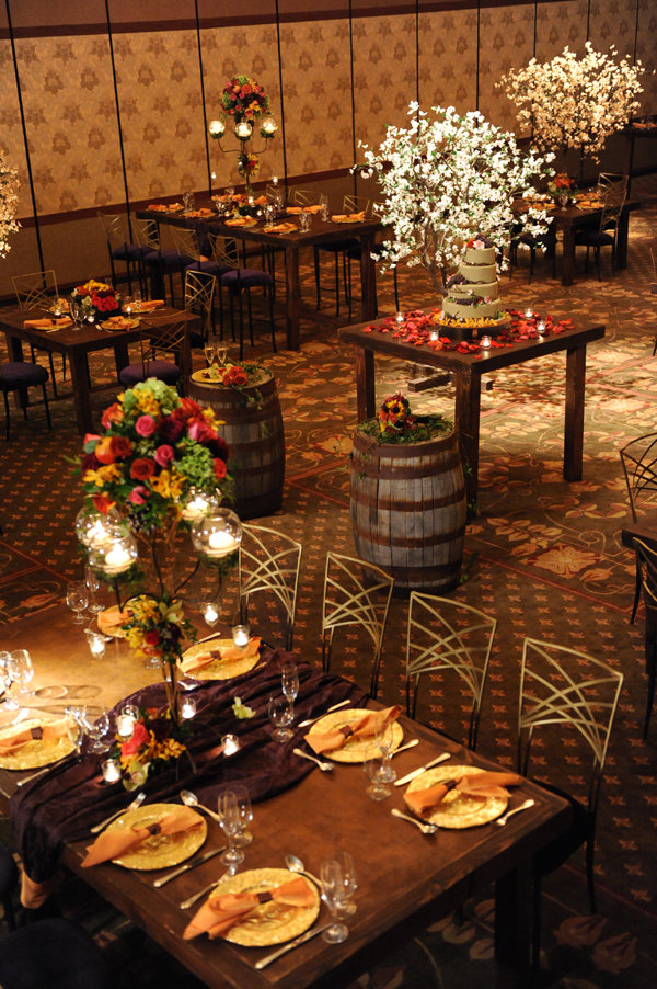 reception chair covers Opposites attract These dramatic swagged chairs in 