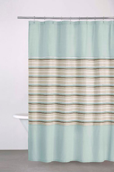 dkny sahara stripe shower curtain in aqua