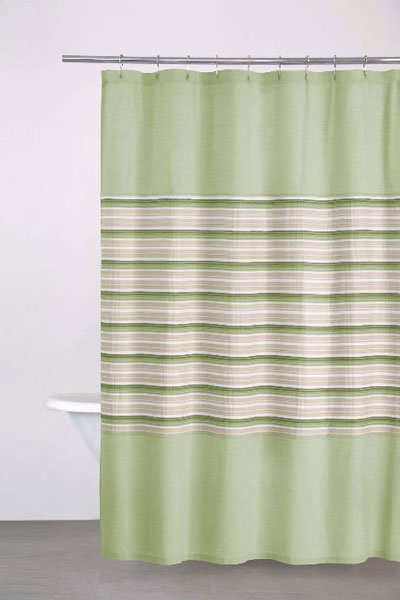 dkny sahara stripe shower curtain in green