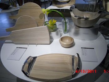 wooden trays and bowls