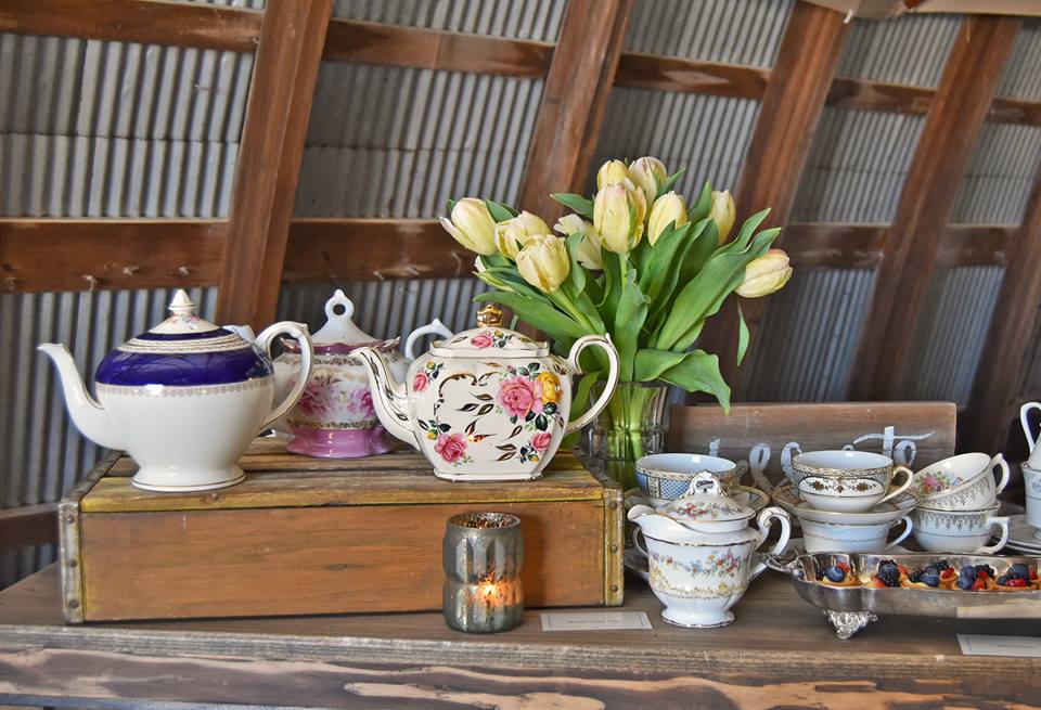vintage tea pots wedding