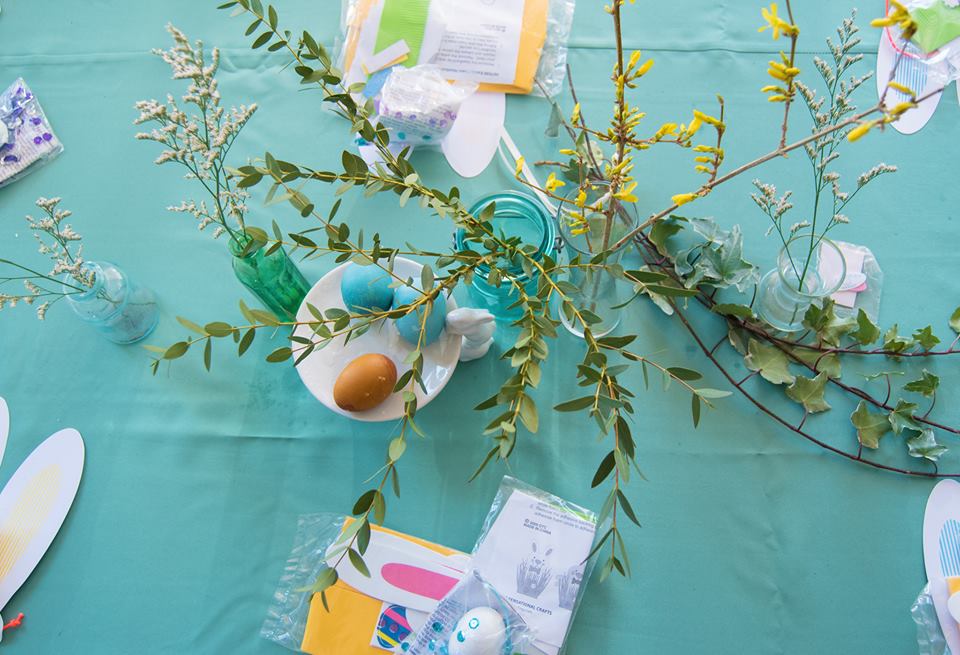 kids craft table at wedding