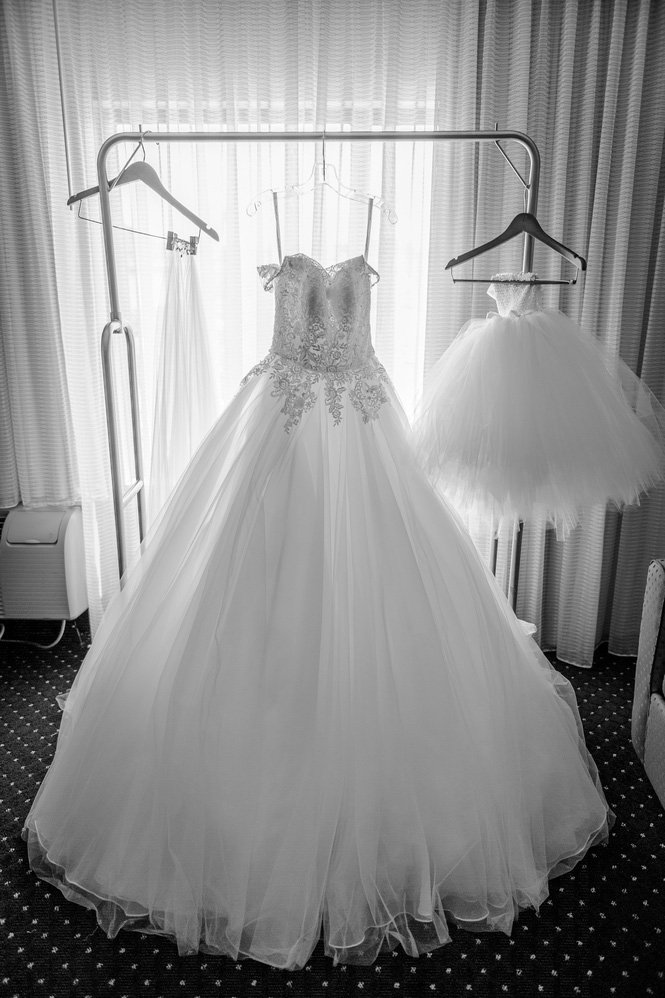 tulle wedding gown
