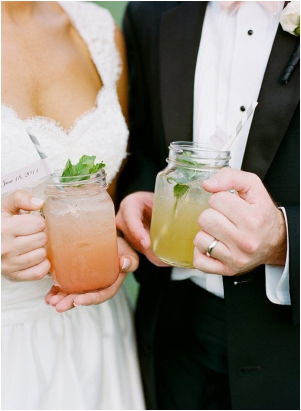 signature cocktails in mason jars