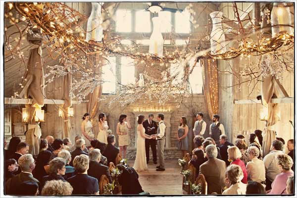 barn rustic wedding winter 