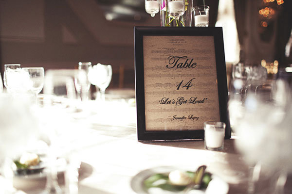table numbers with song lyrics