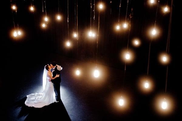 first dance under glittering lights 