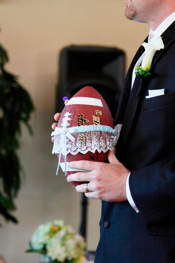 Football themed wedding centerpieces