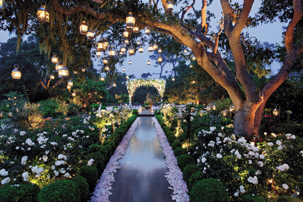 Why We Love It From the hanging lanterns to the lush flowers