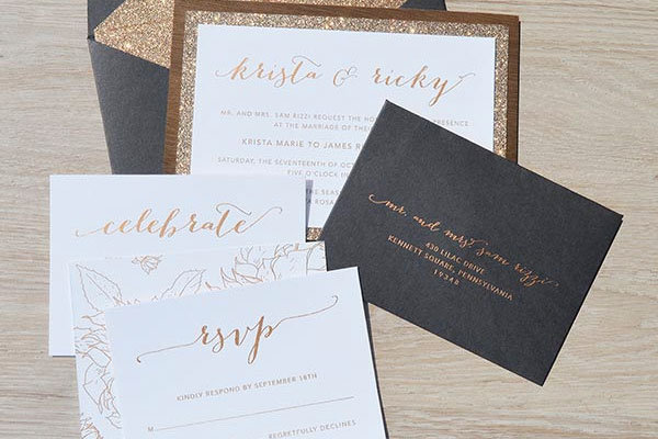 Wedding Reception RSVP fits in square invitation