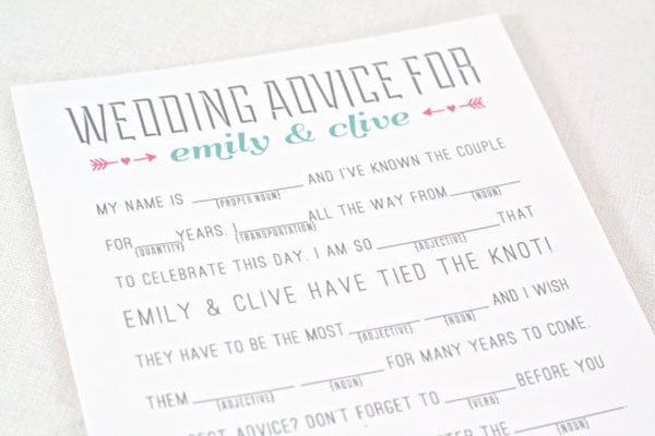 wedding mad libs