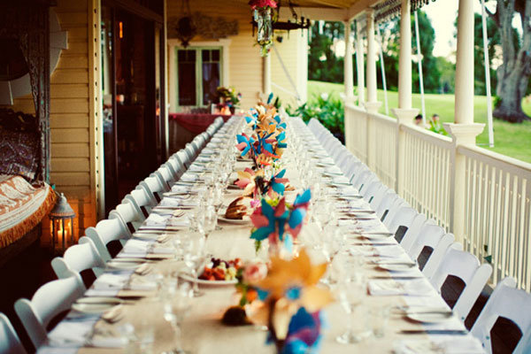 Rainbow wedding centerpiece ideas Wedding Ideas by Color: Rainbow From bouquets to bridesmaids dresses, centerpieces to cakes, get tons of inspiration for a rainbow wedding. Plus, see more color palettes here.