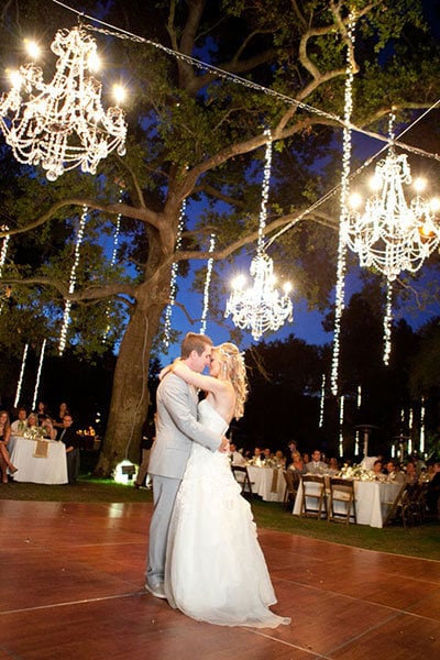 chandeliers outside