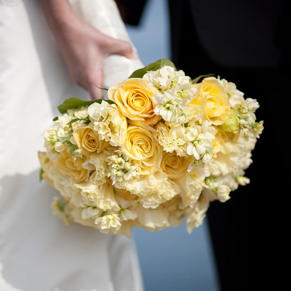 yellow wedding centerpiece