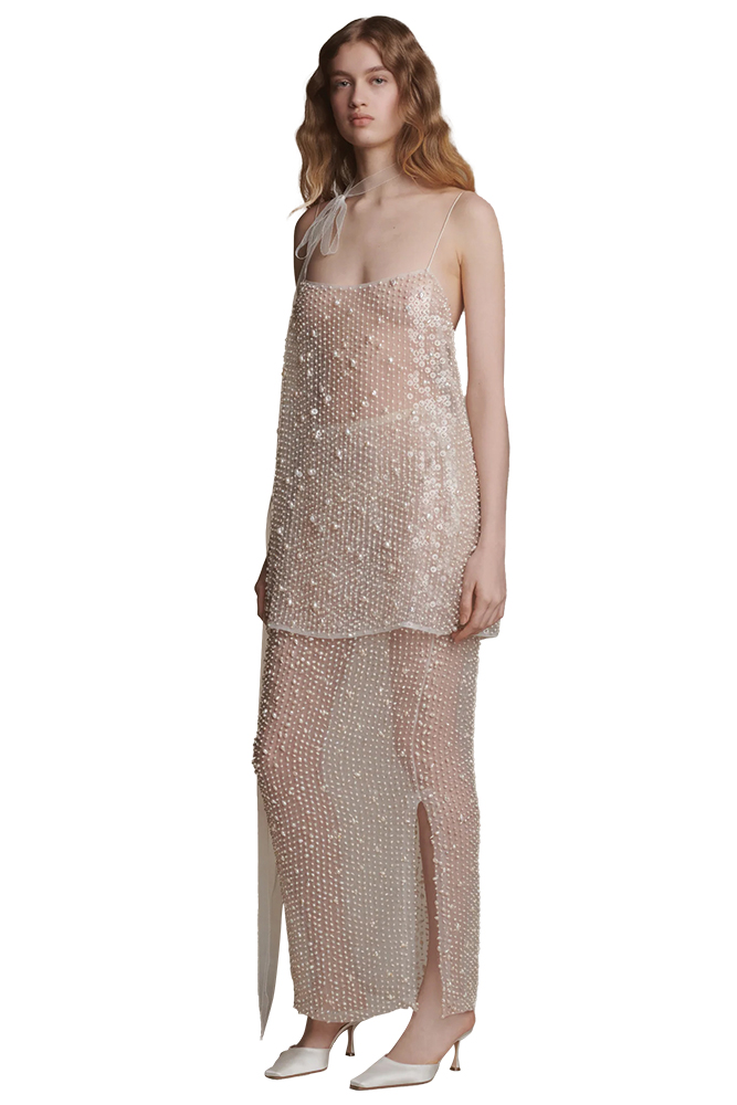 pearl wedding gown