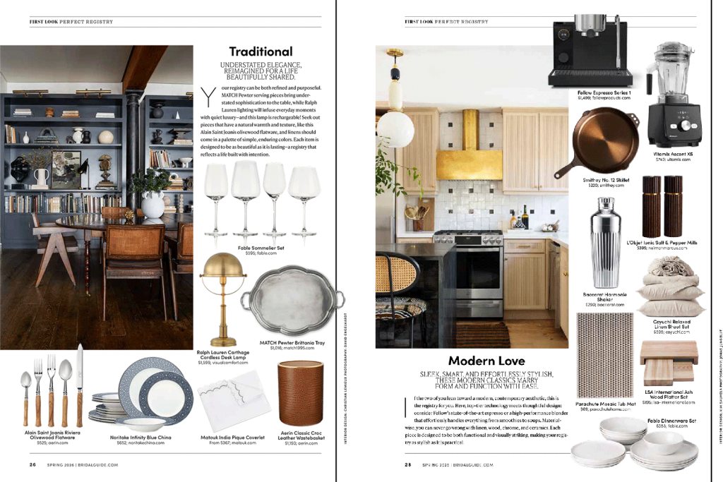 bridal guide registry ideas