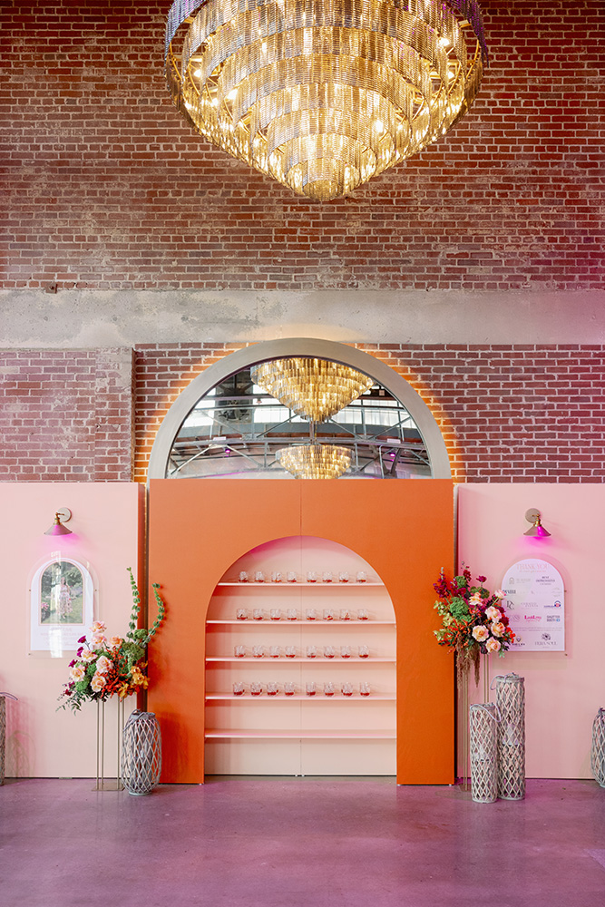 orange wedding backdrop