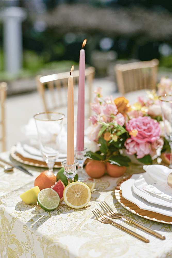 orange wedding centerpiece