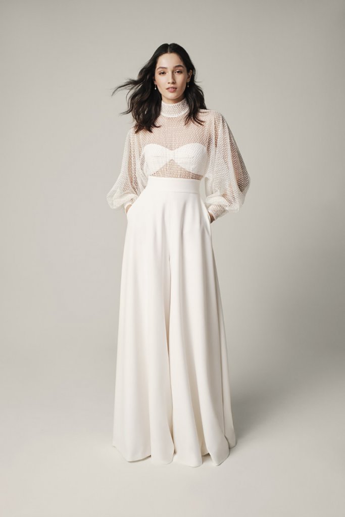 Jesus Peiro beautiful bridal pant suit.